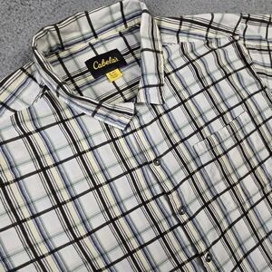 Cabelas Shirt Mens‎ XL Plaid Multicolor Short Sleeve Button Up Outdoor Hiking